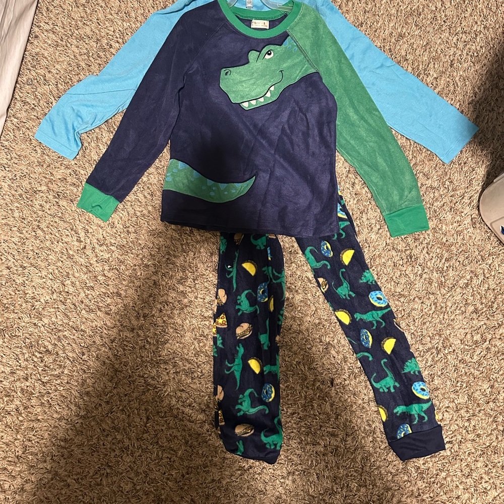 Blue and Green Dinosaur Pajama Set